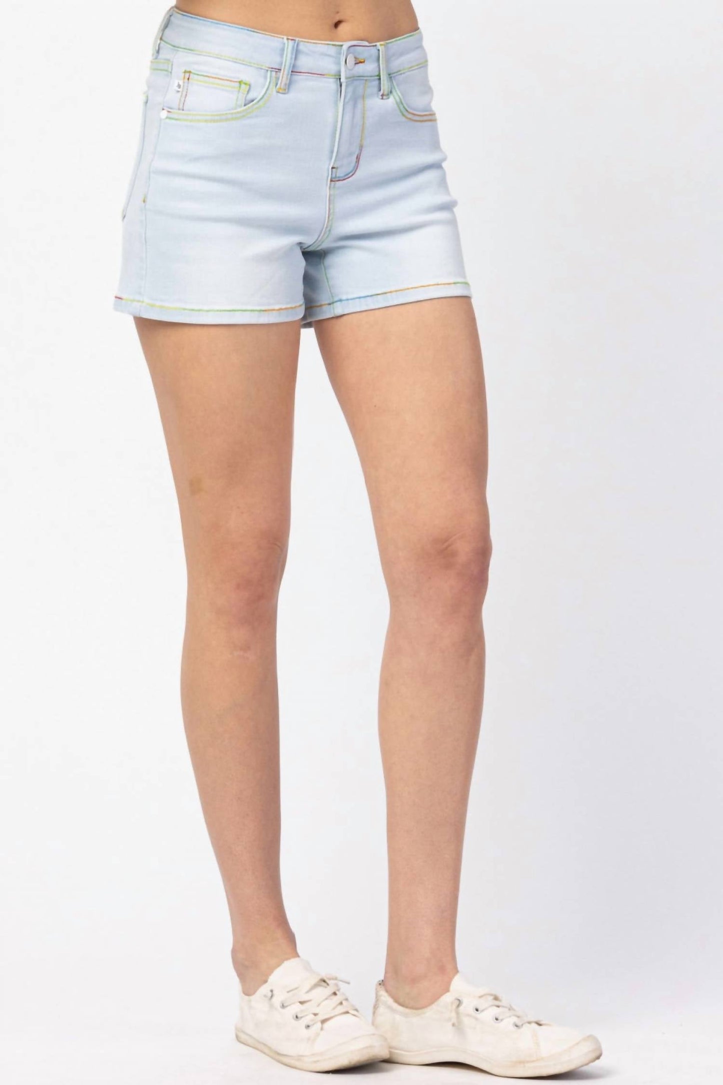 Judy Blue - Rainbow Thread Mid Rise Short