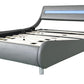 Queen Size Upholstered Platform Bed Frame with LED Lighting