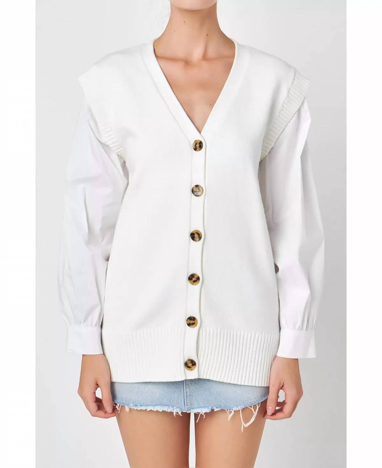 2.7 August Apparel - Mixed Media Cardigan