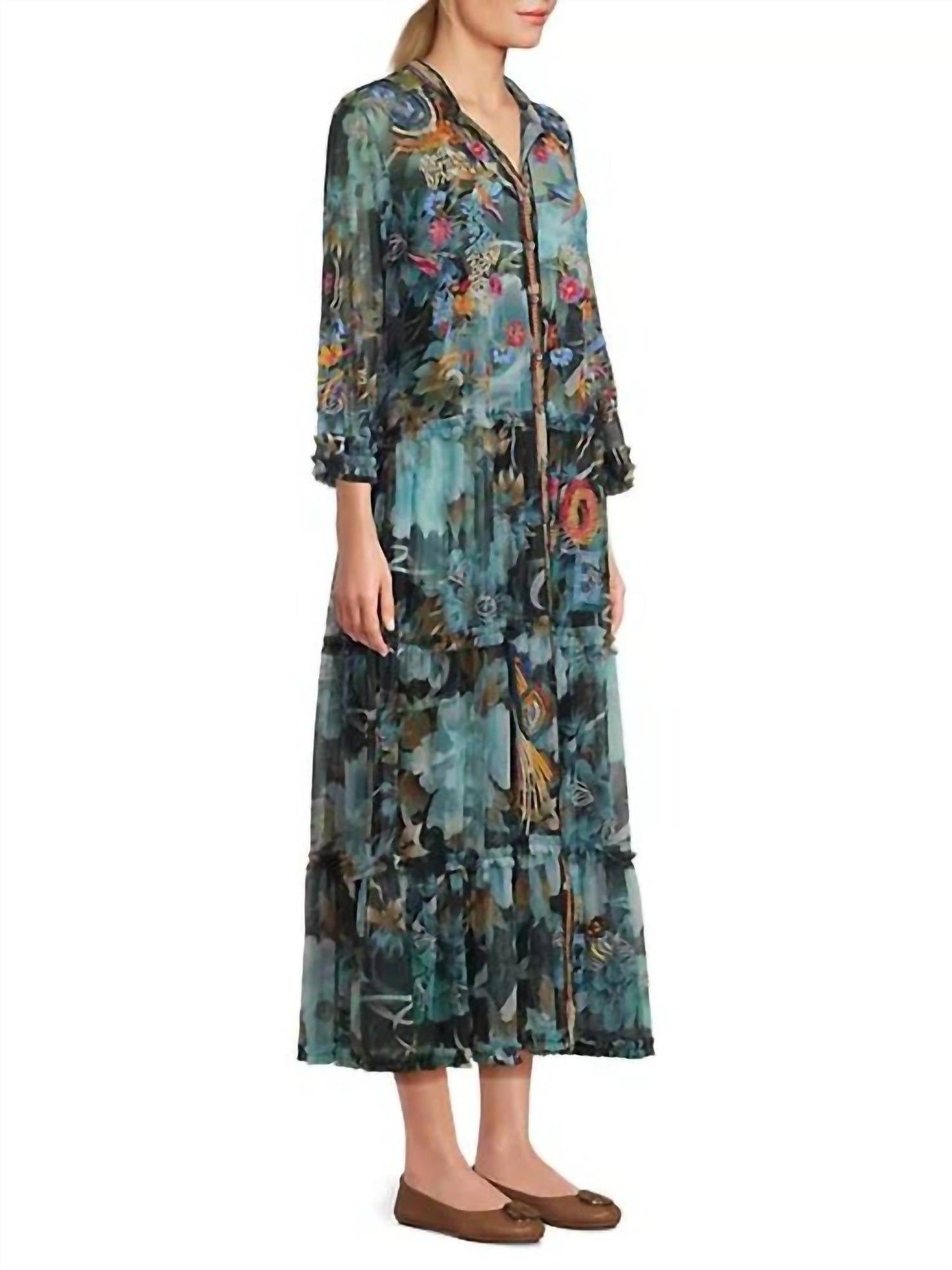 Johnny Was - MAZZY RUFFLE TIERED DRESS (SLIP)