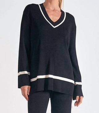 Elan - Suéter oversized com decote em V