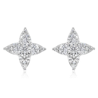 Diana M Jewels - Brincos de diamante redondo de 0,50 cts