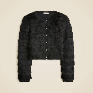 J.Crew - Cardigan com franjas em fio metálico