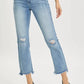 Risen - Full Size High Rise Distressed Cropped Straight Jeans