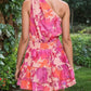 Entro - Paola One Shoulder Mini Floral Dress