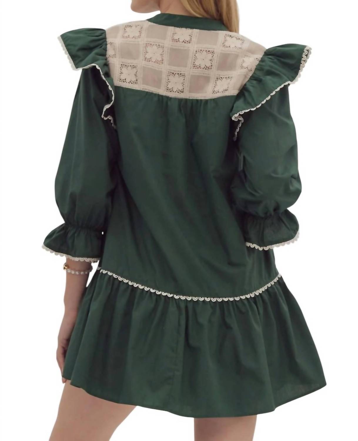 Entro - V-neck Drop Waist Mini Dress