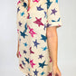 Bibi - Washed Denim Frayed Hemline Short Dress