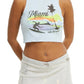 Miami Crop Graphic Tank - Blue