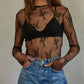 By Together - Knit Jacquard Lace Mock Neck Top