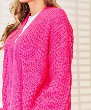 Double Take - Cardigan Cocoon de malha canelada aconchegante