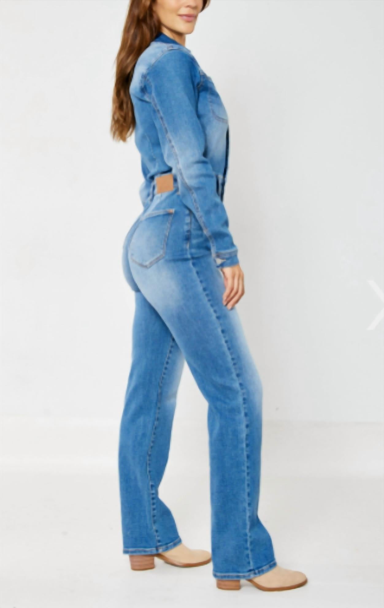 Judy Blue - High Waisted Long Sleeve Slim Jumpsuit