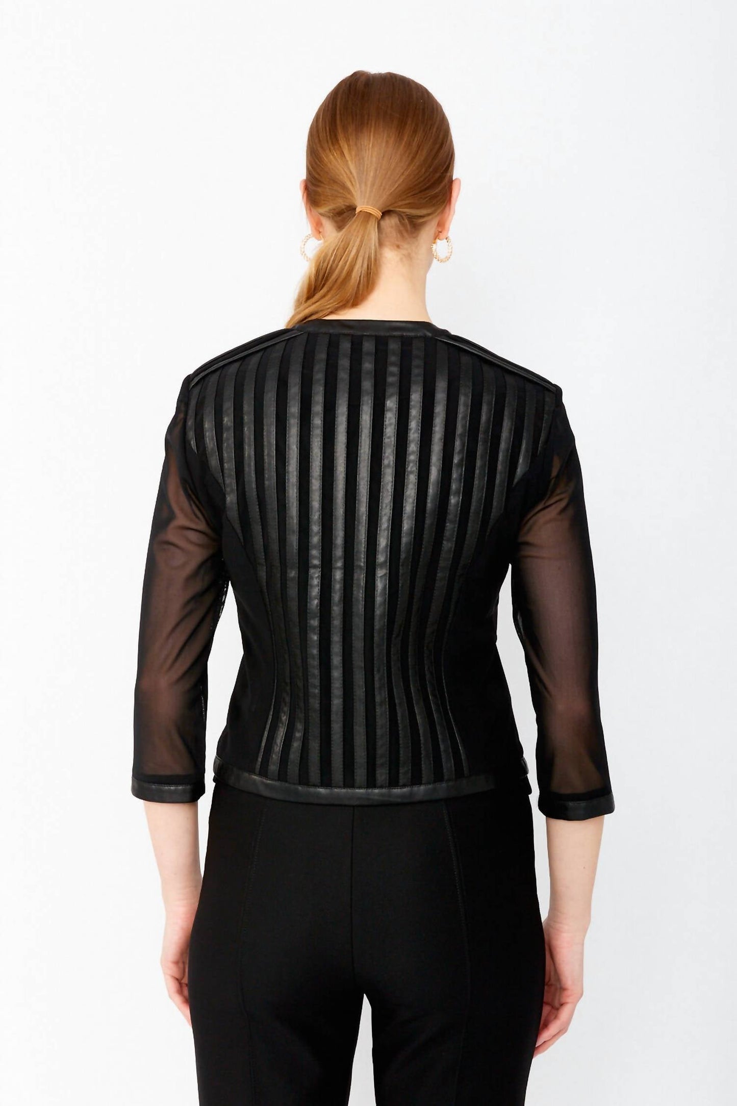 Frank Lyman - Zipper Closure Striped Jacket