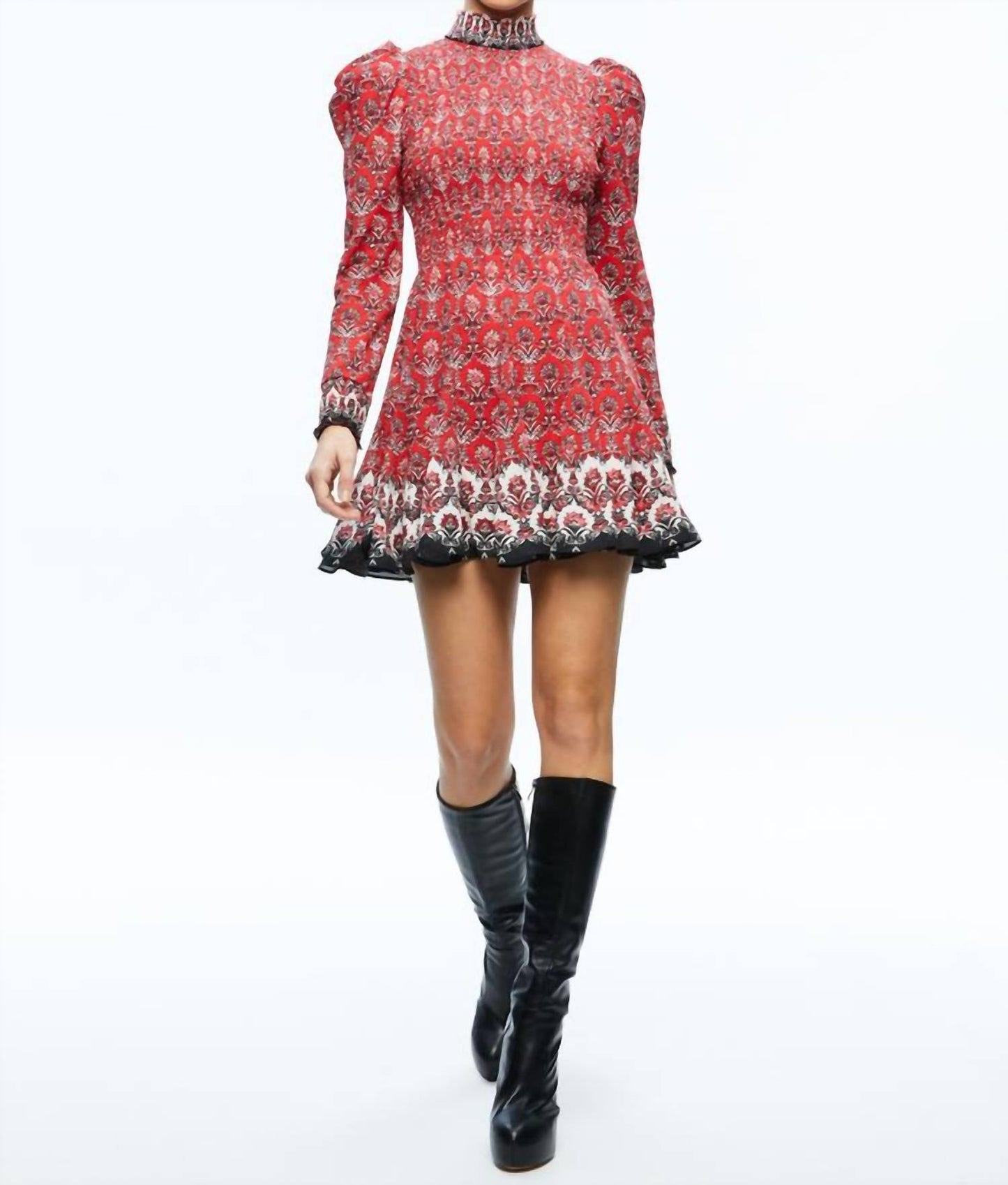 Alice + Olivia - Elvira Smocked Bodice Mini Dress