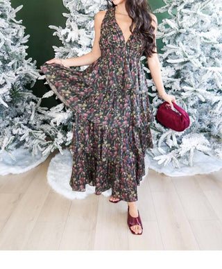 2.7 August Apparel - Flora & Noir Maxi Dress