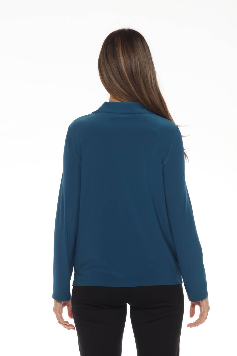 Joseph Ribkoff - Draped Cowl Neck Long Sleeve Top
