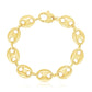 14k Yellow Gold High Polish Lite Puffed Mariner Link Bracelet (15 mm)