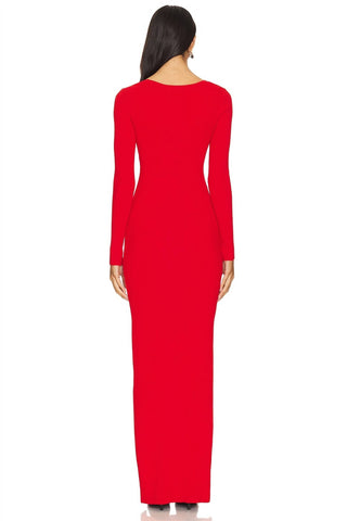 Good American - Virgo Maxi Long Sleeve Scoop Dress