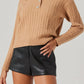 Astr - Cable Decor Button Sweater