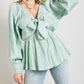 143 Story - Long Sleeve Tie Front Top