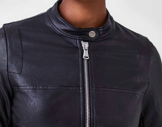 Spanx - Jaqueta de motociclista com textura de couro