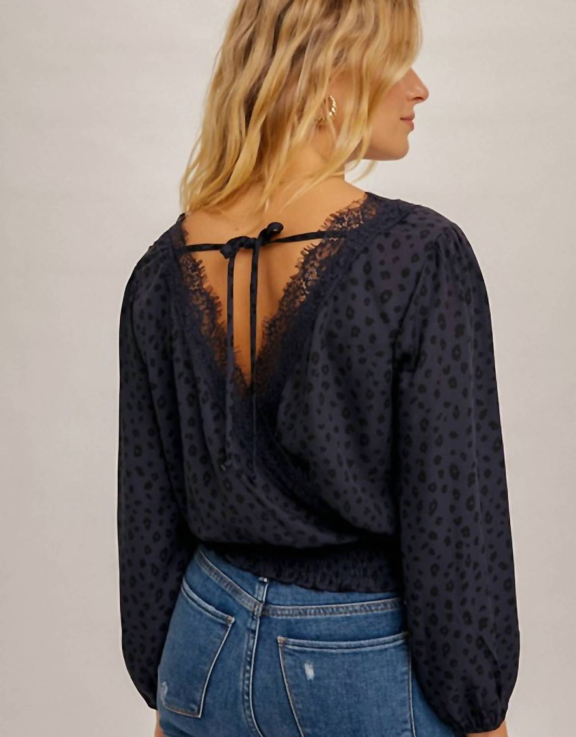 Hem & Thread - Eliana Animal Print V Neck Blouse