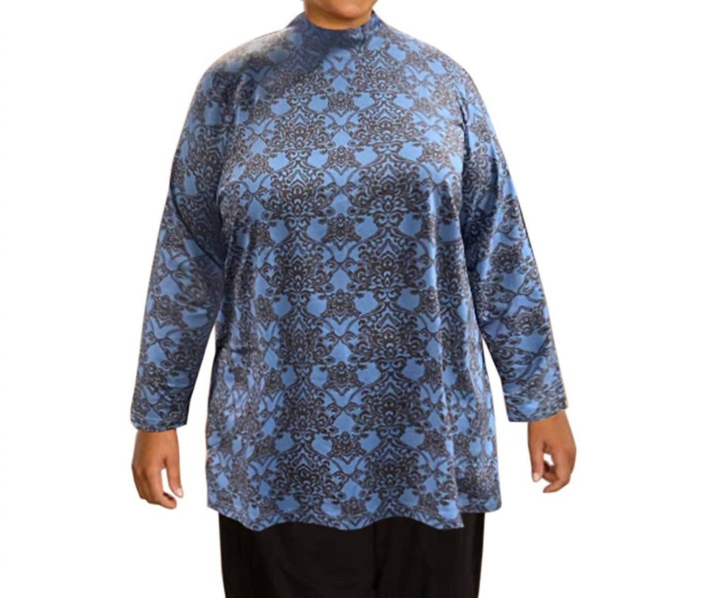 On The Plus Side - Mock Turtleneck Long Sleeve Sweater - Plus