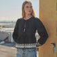 Aaron & Amber - Embroidered Peplum Blouse