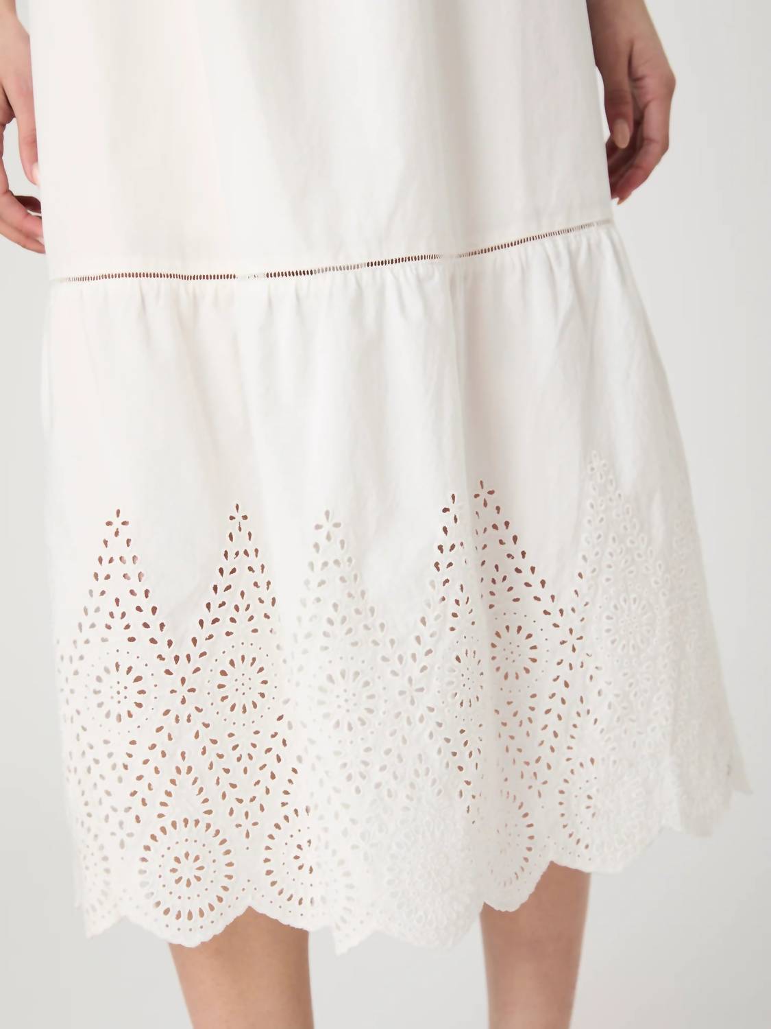 French Connection - Cotton Square Neck Midi Dress