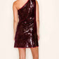 B.Right - One Shoulder Ribbon Tie Sleeveless Mini Dress