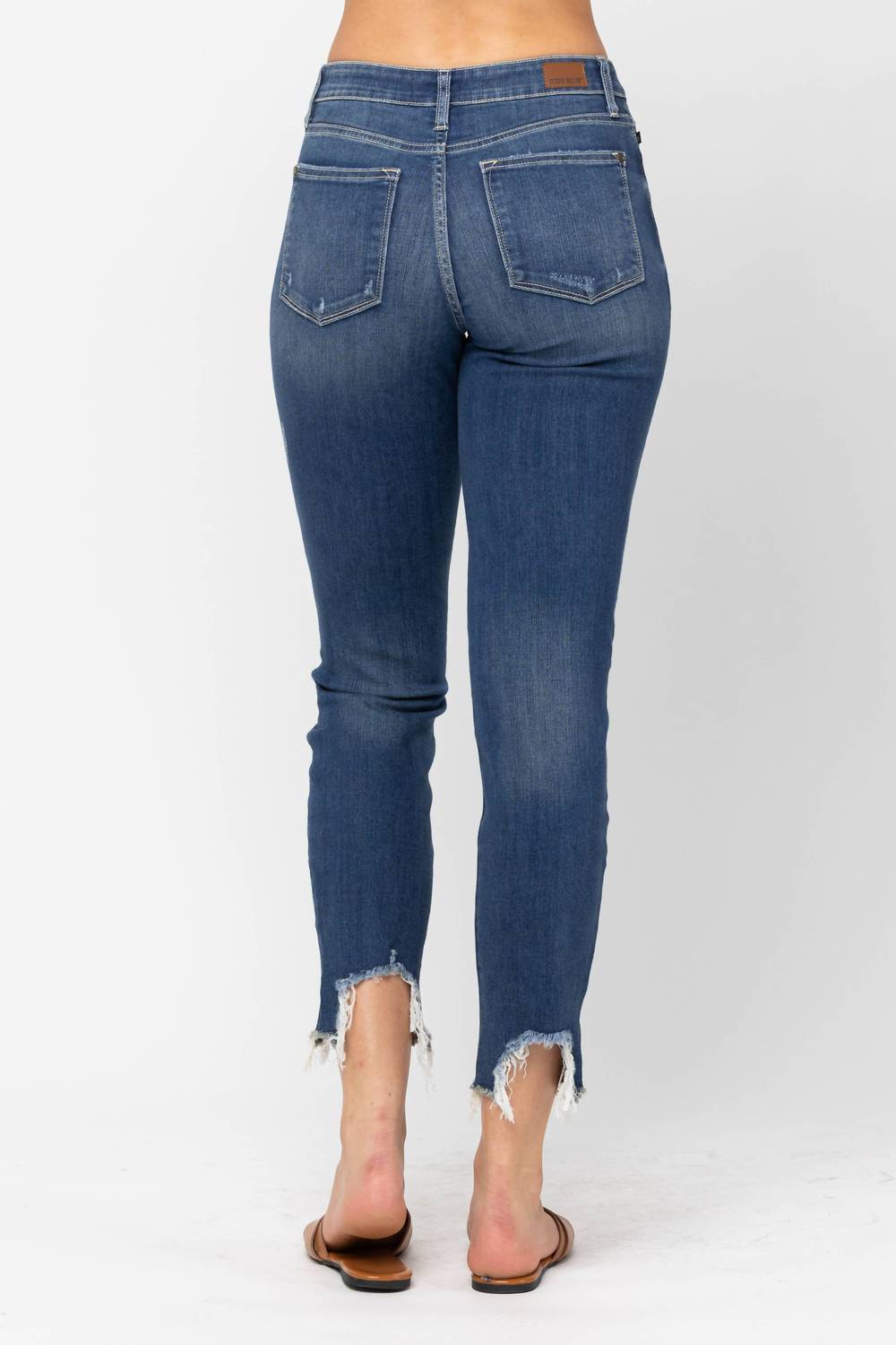 Judy Blue - Calça Jeans Slim Fit Shark Bite de Cintura Média
