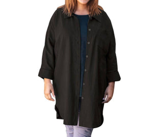 On The Plus Side - Cotton Collar Long Sleeve Kendall Shirt - Plus