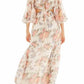 Topshop - Floral Print Textured Sheer Chiffon Maxi Dress