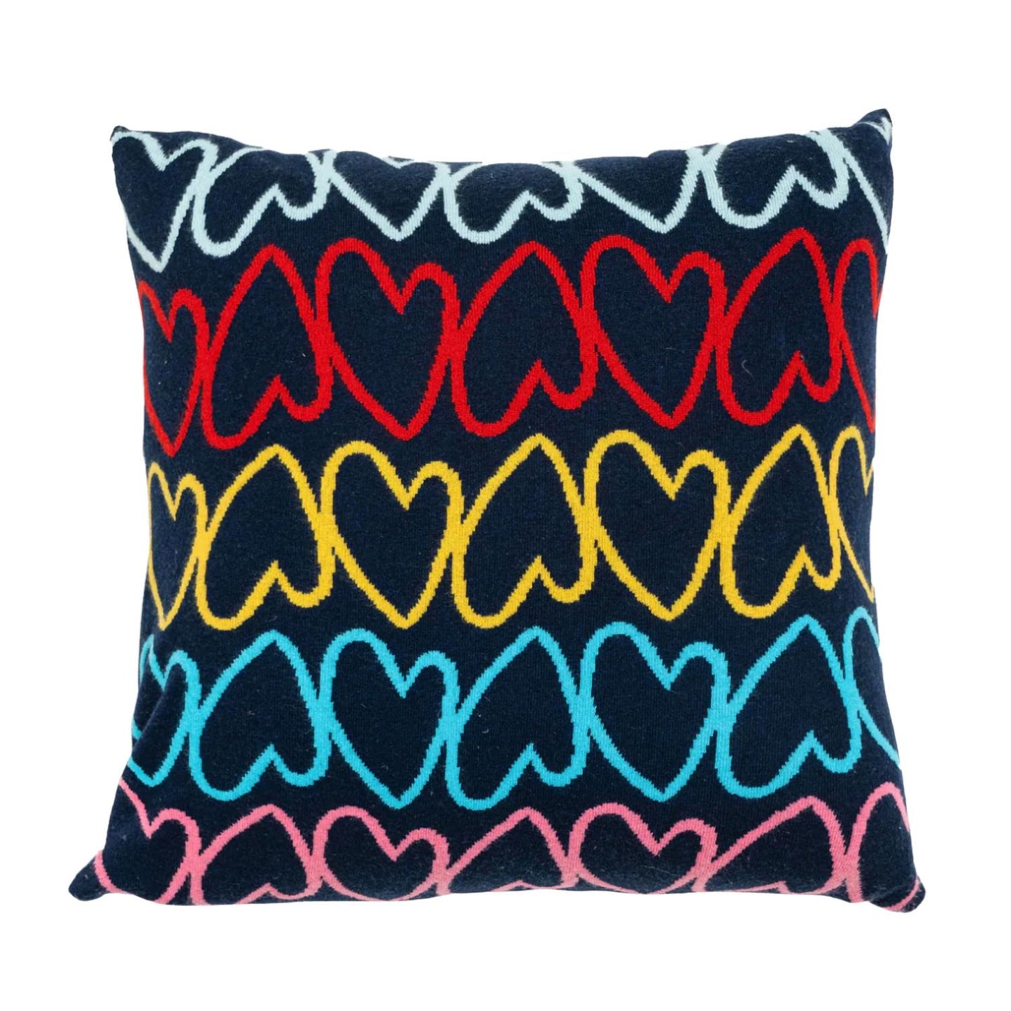 Kerri Rosenthal - IMPERFECT HEART STRIPE KNIT CASHMERE PILLOW