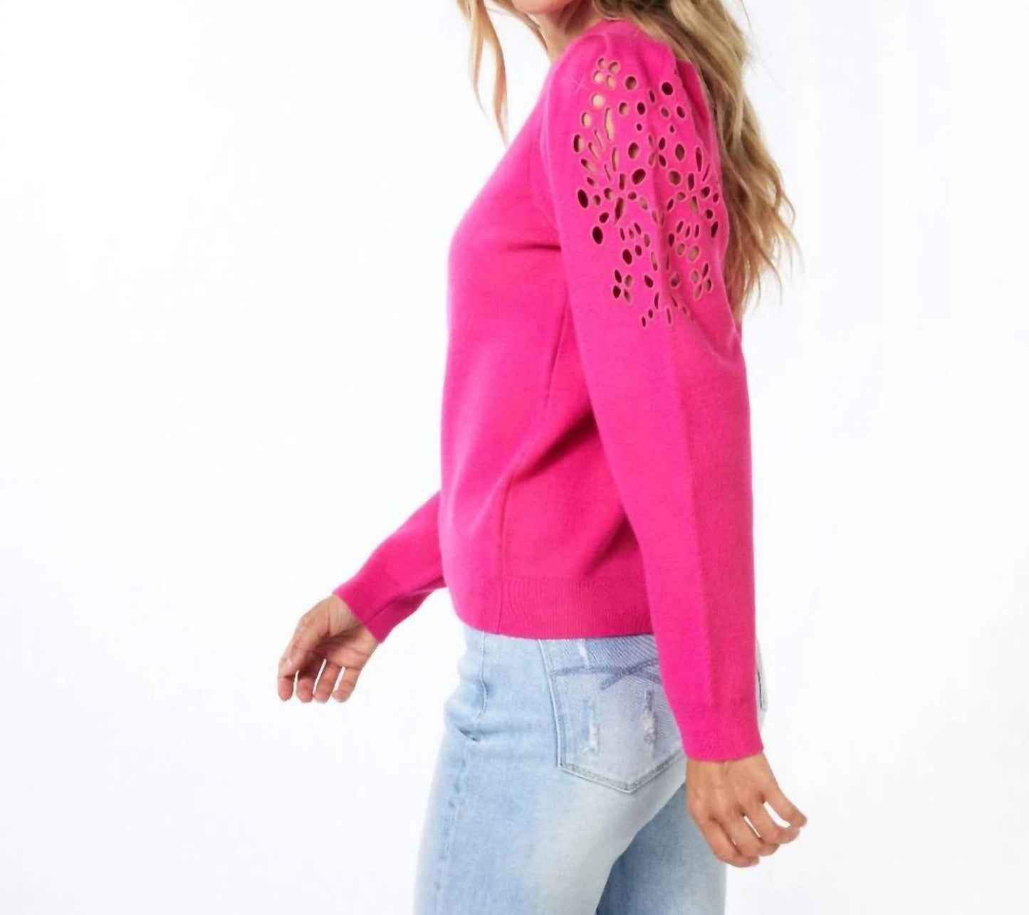 Esqualo - Eyelet Puff-sleeve Sweater