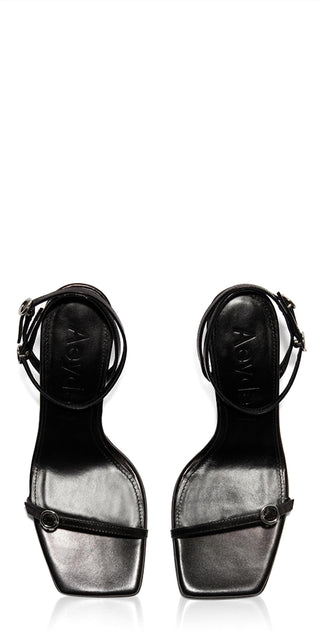 Aeyde - Sandálias de salto Hallie de couro femininas