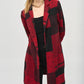 Joseph Ribkoff - Sweater Knit Patchwork Print Long Blazer