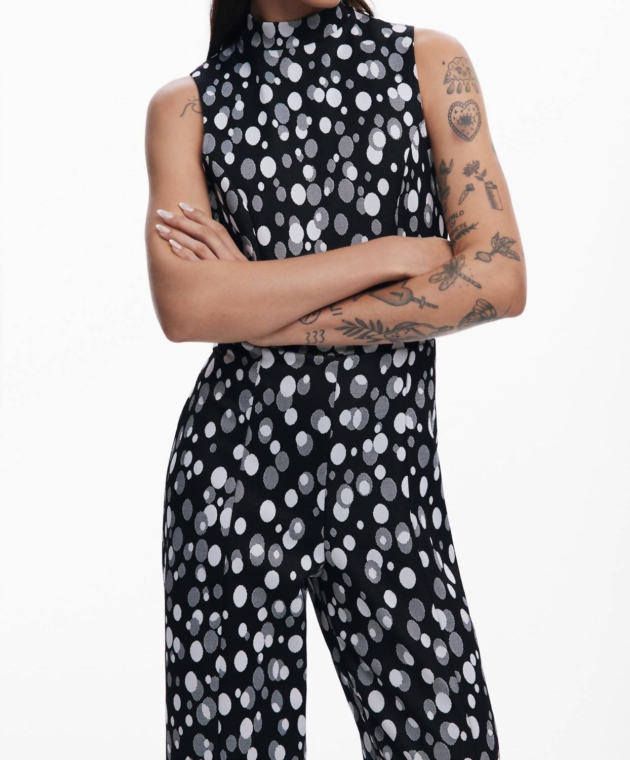 Desigual - Dotty Mock Neck Jumpsuit