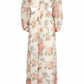 Topshop - Floral Print Textured Sheer Chiffon Maxi Dress
