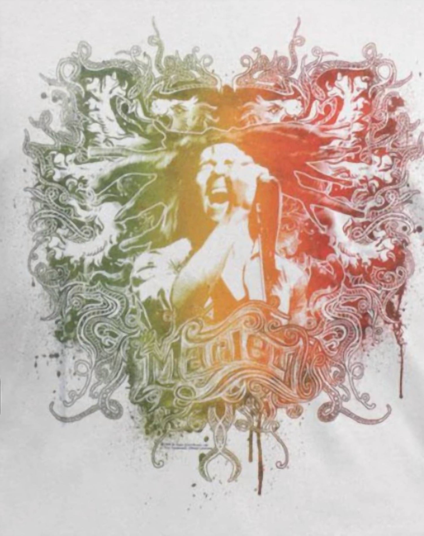 Bob Marley - Men's Rasta-colored Concert Crest T-shirt