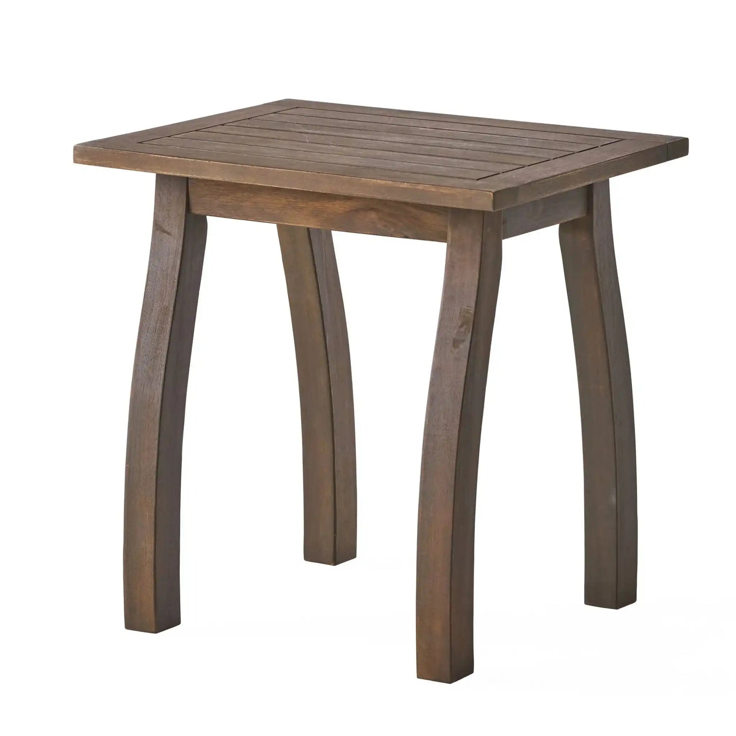 Kinesis Outdoor Side Table With Slatted Top and Wood Frame