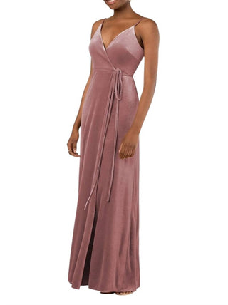 Sorella Vita - Romantic Velvet Floor-Length Bridesmaid Dress with Wrap Detail