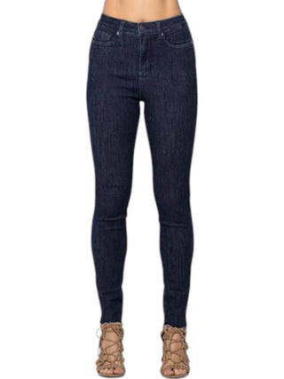 Judy Blue - Calça jeans skinny com controle de barriga e bainha crua