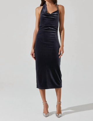 Astr - Vestido midi de veludo Eugenie Halter