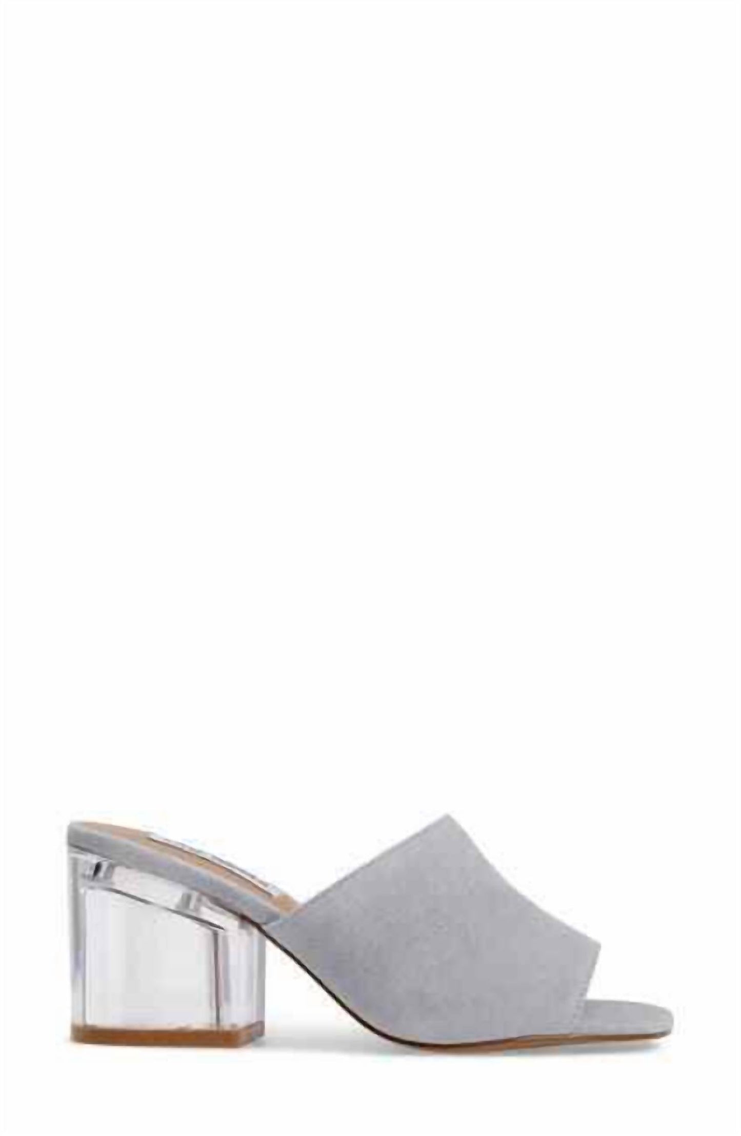 Steve Madden - Women Dalis Suede Leather Sandals Clear Block Heel Slip On Mules