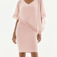 Joseph Ribkoff - Lace Trim Chiffon Overlay Sheath Dress