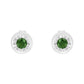 .925 Sterling Silver 1/4 Cttw Round Brilliant-Cut Green Diamond Miracle-Set Stud Earrings (Fancy Color-Enhanced, I1-I2 Clarity)