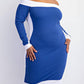 The Curve La - Plus Size Knit Color Block Midi Dress