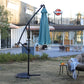 10ft Solar LED Offset Hanging Patio Umbrella (Light Green)