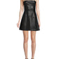 Susana Monaco - Faux Leather Fit Flare Mini Dress