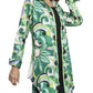Adore - Button Down Satin Print Tunic Blouse